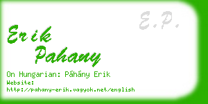 erik pahany business card