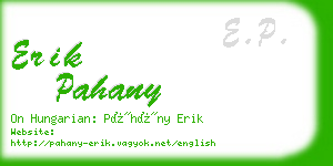 erik pahany business card